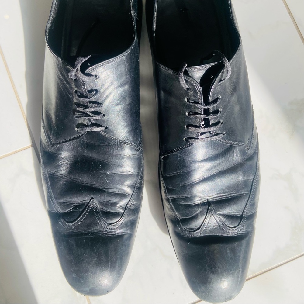 Christian Dior Men’s Leather Wingtip Shoes Black 10.5